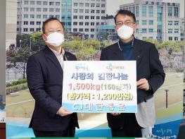 씨제이대한통운 김장김치 1,500kg 기탁 기사 이미지