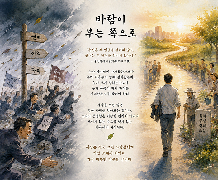 바람이 부는 쪽으로