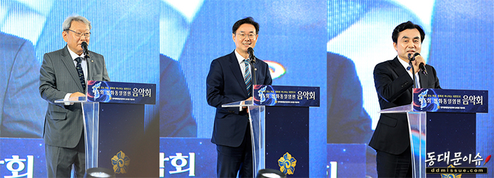왼쪽부터 제성호 부의장 최동민 구청장 안규백 국회의원